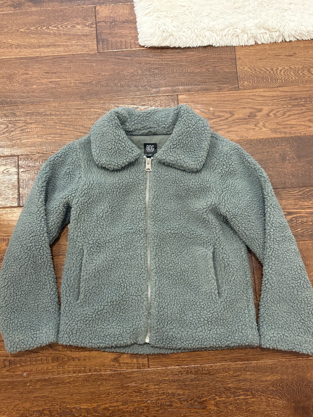 BDG Heather Gray Sherpa Zip Jacket